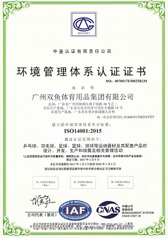 Environment Management System Approved Certificate